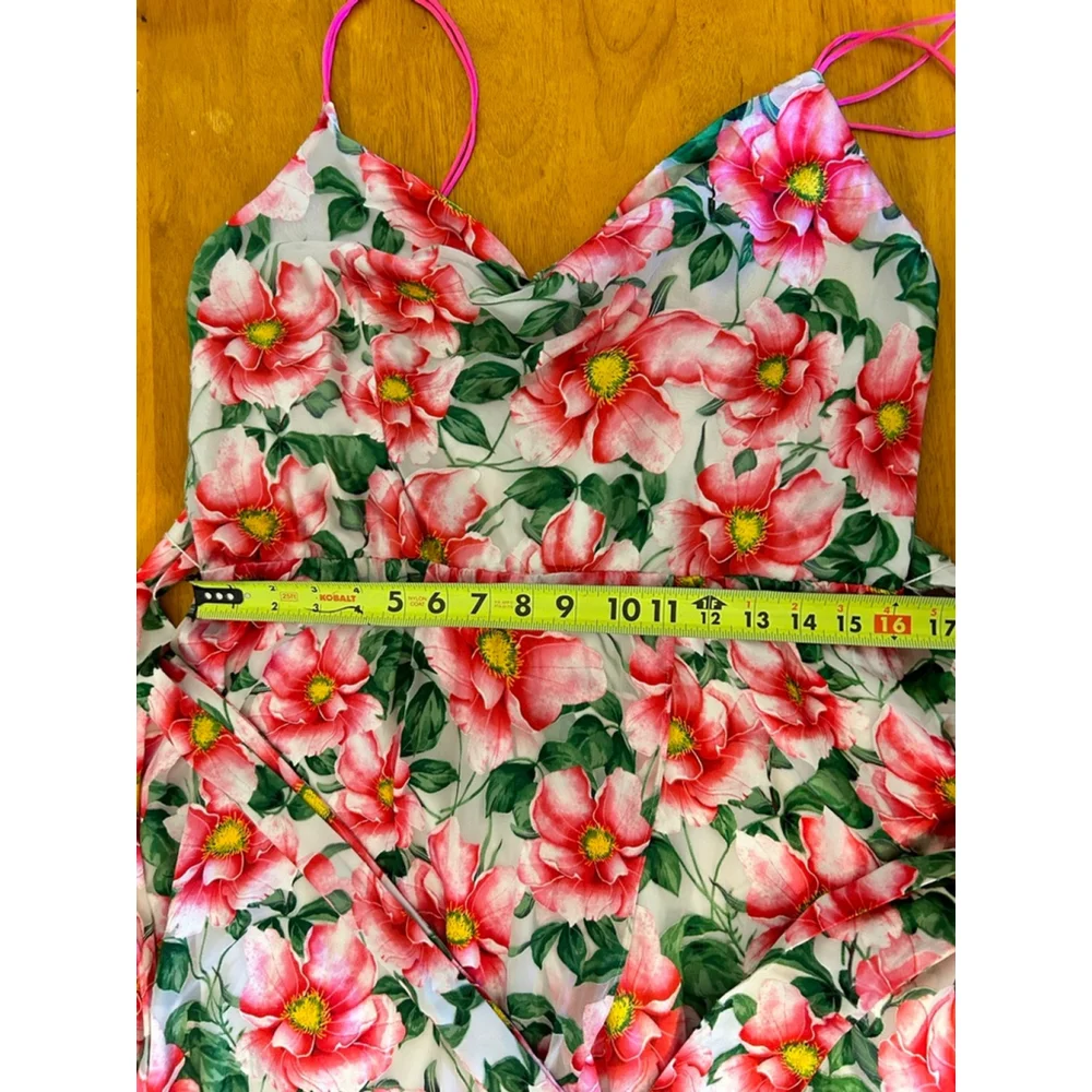 .NWT ALICE + OLIVIA Samantha Floral Silk Blend Midi Dress SZ 14 - Picture 11 of 16